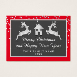 Frohe Weihnachten Glück Neujahr Name Red Silver