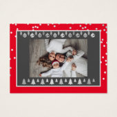 Frohe Weihnachten Glück Neujahr Name Red Silver (Rückseite)