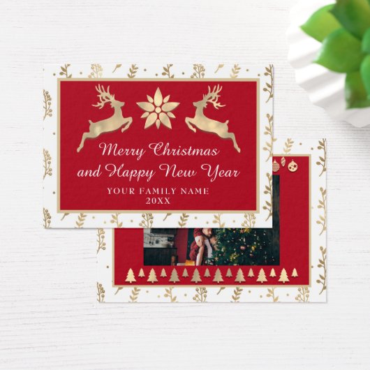 Frohe Weihnachten Glück Neujahr Name Rustic (Schreibtisch)