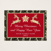 Frohe Weihnachten Glück Neujahr Name Schwarz Rot (Vorderseite)