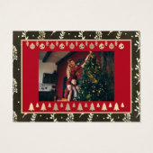 Frohe Weihnachten Glück Neujahr Name Schwarz Rot (Rückseite)