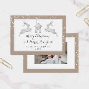 Frohe Weihnachten Glück Neujahr Name White Ivory