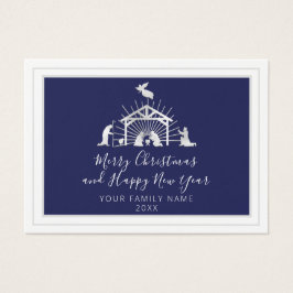 Frohe Weihnachten Glück Neujahr Navy Heilige Famil