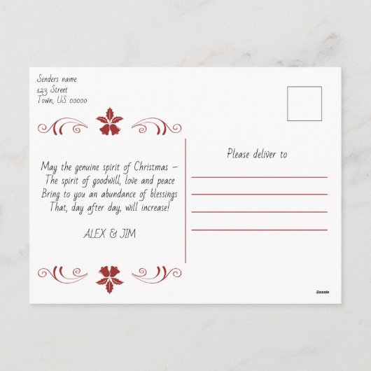 Frohe Weihnachten & Glück Neujahr Personalisierte  (Rückseite)