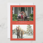 Frohe Weihnachten Glück Neujahr Pine Holly Foto (Rückseite)