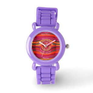 Frohe Weihnachten Glück Neujahr Red Glitzer Watch Armbanduhr