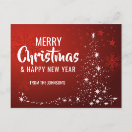 Frohe Weihnachten Glück Neujahr Red White Tree