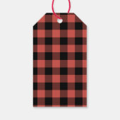 Frohe Weihnachten Glück Neujahr Roter Karo Geschenkanhänger (Rückseite)