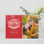 Frohe Weihnachten Glück Neujahr Schneeflocken Foto (Stehend Vorderseite)