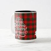 Frohe Weihnachten Glück Neujahr Schneemann Flannel Zweifarbige Tasse (Vorderseite Links)