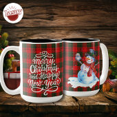 Frohe Weihnachten Glück Neujahr Schneemann Flannel Zweifarbige Tasse