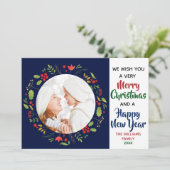 Frohe Weihnachten Glück Neujahr Schönes Foto (Stehend Vorderseite)