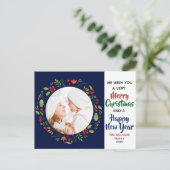 Frohe Weihnachten Glück Neujahr Schönes Foto Postkarte (Stehend Vorderseite)