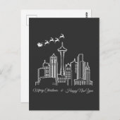Frohe Weihnachten Glück Neujahr Seattle Washington Postkarte (Vorne/Hinten)