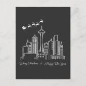 Frohe Weihnachten Glück Neujahr Seattle Washington Postkarte (Vorderseite)