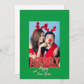 Frohe Weihnachten Glück Neujahr Single Foto Custom (Vorne/Hinten)