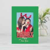 Frohe Weihnachten Glück Neujahr Single Foto Custom (Stehend Vorderseite)