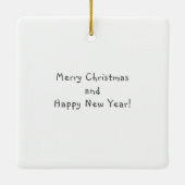 Frohe Weihnachten Glück Neujahr Snowman Jazzband Keramikornament (Rückseite)