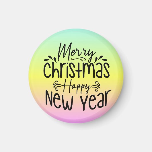 Frohe Weihnachten Glück Neujahr T - Shirt Magnet (Vorne)