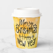 Frohe Weihnachten Glück Neujahr T - Shirt Pappbecher (Rückseite)