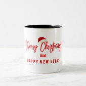 Frohe Weihnachten Glück Neujahr Tasse (Mittel)
