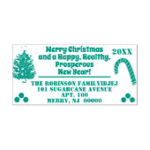 Frohe Weihnachten Glück Neujahr Tree Candy Cane Permastempel (Design)