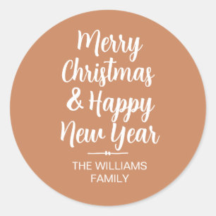 Frohe Weihnachten Glück Neujahr Umschlag Aufkleber