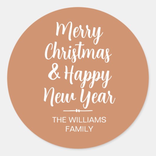 Frohe Weihnachten Glück Neujahr Umschlag Aufkleber (Vorderseite)