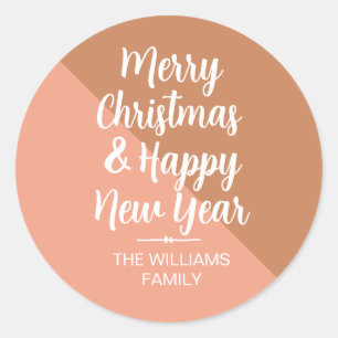 Frohe Weihnachten Glück Neujahr Umschlag Aufkleber