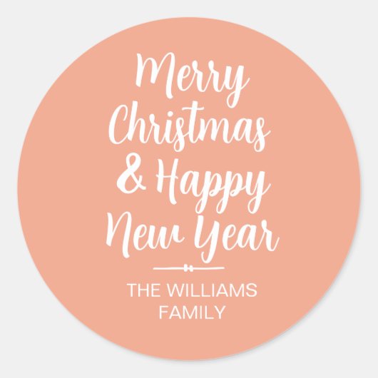 Frohe Weihnachten Glück Neujahr Umschlag Aufkleber (Vorderseite)