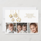 Frohe Weihnachten Glück Neujahr Vier Foto Gold (Vorderseite)