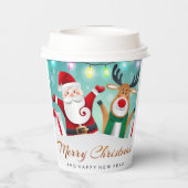 Frohe Weihnachten Glück Neujahr Weihnachten Niedli Pappbecher (Rückseite)