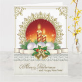 Frohe Weihnachten Glück Neujahr Weihnachtsschmuck Karte (Gelbe Blume)