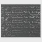 Frohe Weihnachten Glück Silver Gray Silver Gray Geschenkpapier (Flach)