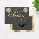 Frohe Weihnachten Glück Silvester Gold Gray Card L (Schreibtisch)
