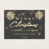 Frohe Weihnachten Glück Silvester Gold Gray Card L (Vorderseite)