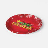 Frohe Weihnachten Glück Weihnachten Weihnachten Re Pappteller (Schrägansicht)