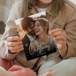 Frohe Weihnachten glücklich Couple Custom Foto Hol Postkarte