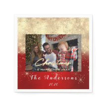 Frohe Weihnachten glücklich Jahr Gold Foto White R