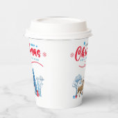 Frohe Weihnachten glücklich neue Szene Pappbecher (Links)