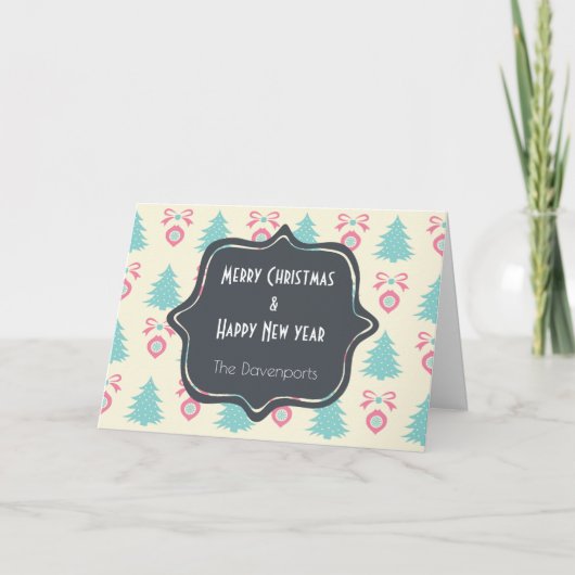 Frohe Weihnachten glücklich Neues Jahr feierliches (Vorderseite)