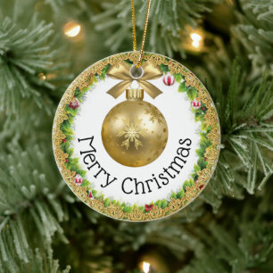 Frohe Weihnachten glücklich Neues Jahr Geschenk Keramik Ornament