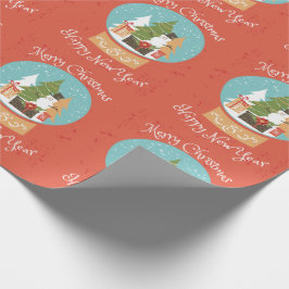 Frohe Weihnachten glücklich Neues Jahr Geschenkpapier