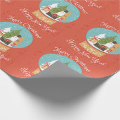 Frohe Weihnachten glücklich Neues Jahr Geschenkpapier (Ecke)