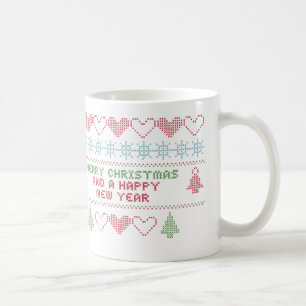 Frohe Weihnachten glücklich neues Jahr Kaffeetasse