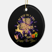 Frohe Weihnachten glücklich Neues Jahr Keramik Ornament (Links)