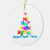 Frohe Weihnachten glücklich Neues Jahr Keramikornament (Links)