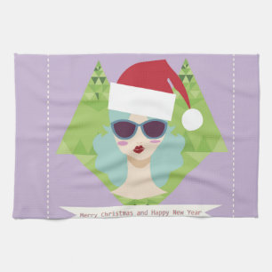 Frohe Weihnachten glücklich neues Jahr Küchentuch
