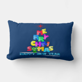 Frohe Weihnachten glücklich Neues Jahr Lendenkissen
