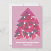 Frohe Weihnachten glücklich neues Jahr modern pink Einladung (Vorderseite)